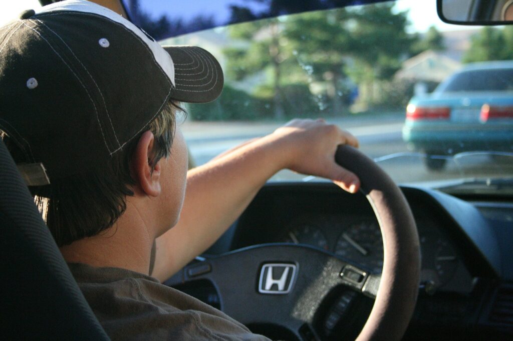driver on the wheel